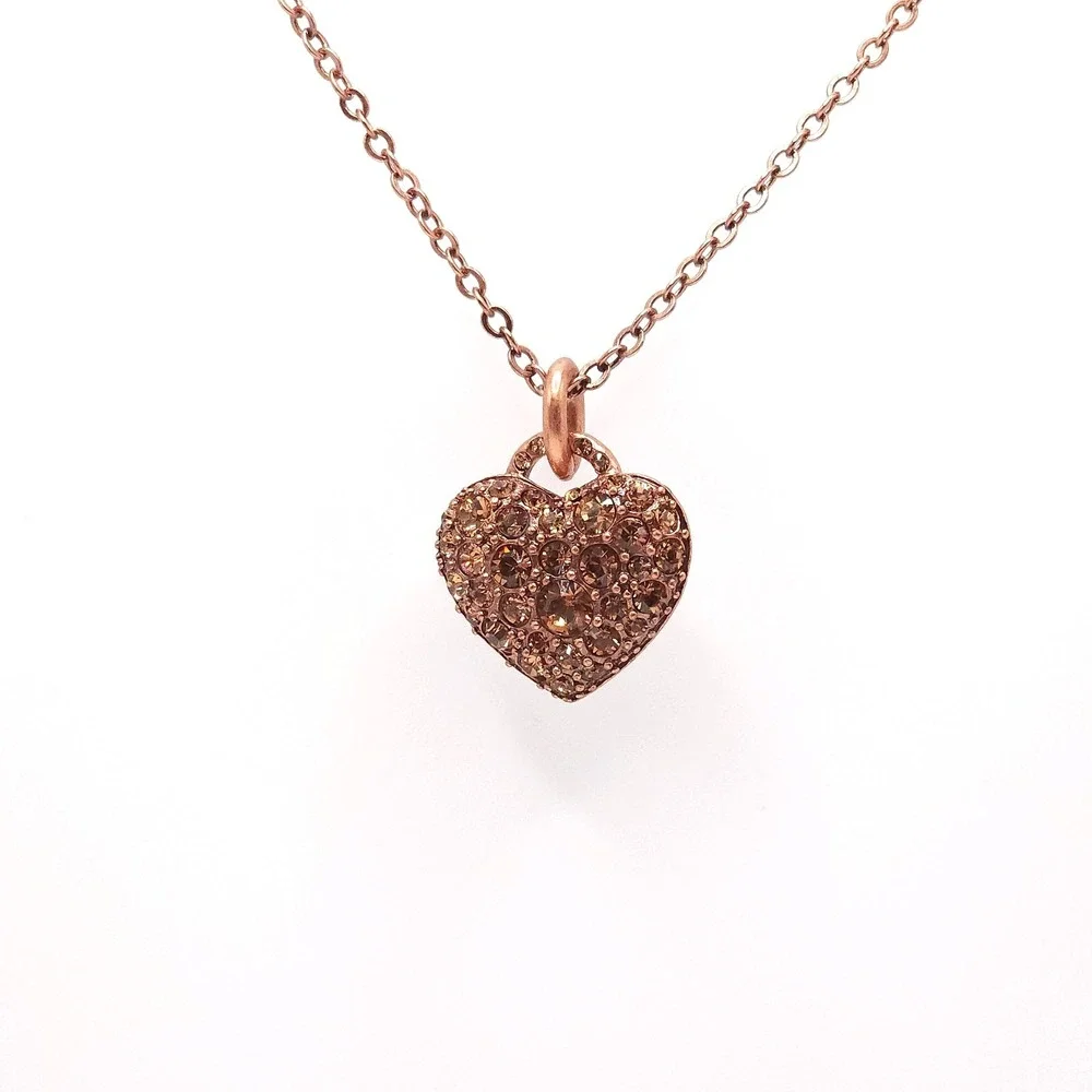 Pilgrim Swarovski Heart Necklace NWT Rose Gold - Picture 3 of 8